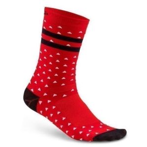 Ponožky CRAFT Pattern 1906061-430999 - červená s potlačou 34-36